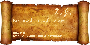 Koleszár József névjegykártya