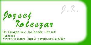 jozsef koleszar business card